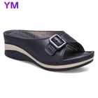 Летние женские сандалии с пряжкой, шлепанцы на танкетке, пляжные шлепанцы, женские шлепанцы, вечерние сандалии, женские сандалии-гладиаторы