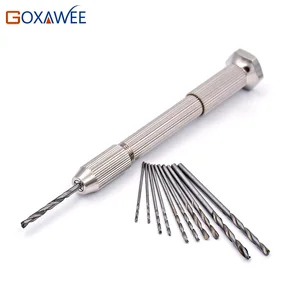 Высококачественное мини-алюминиевое ручное сверло с бесключевым патроном + 10 шт. спиральное сверло деревообрабатывающие сверлильные вращающиеся инструменты