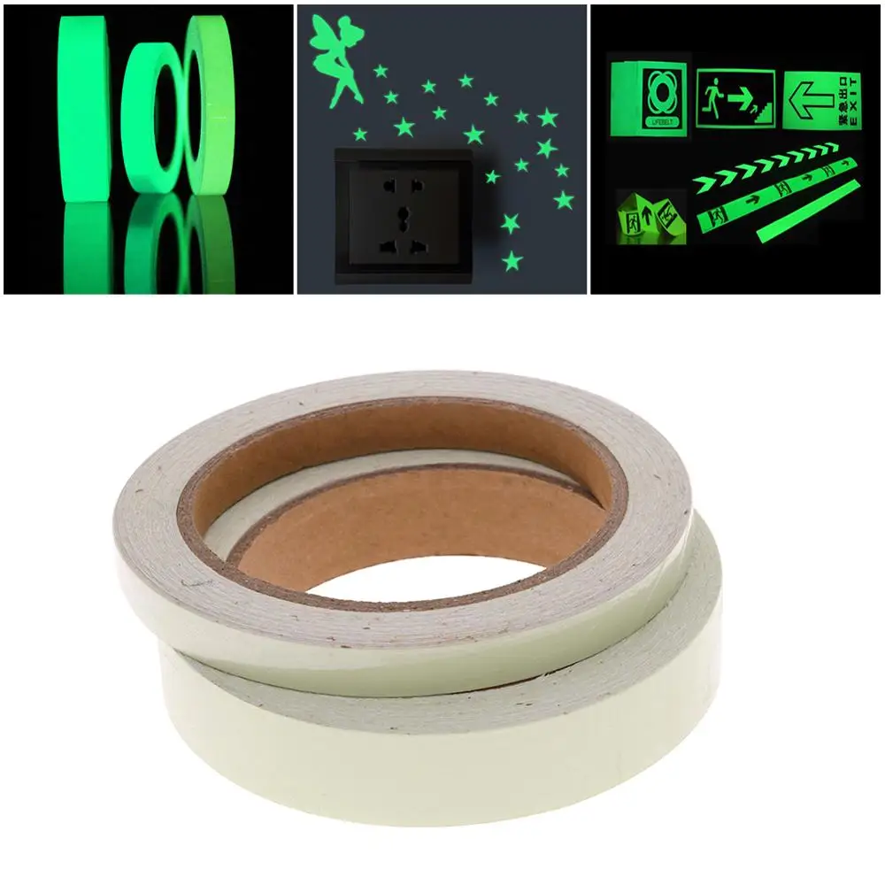 10M Luminous Tape Self-adhesive Glow In The Dark Stage Sticker Home Decor 1cm 2cm Decoration Safety Tapes  Безопасность и