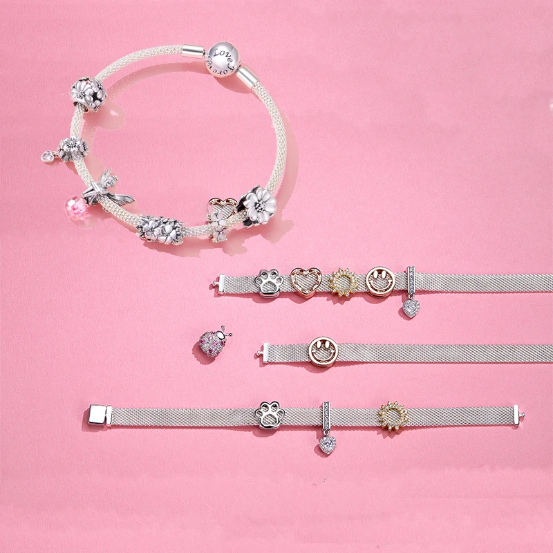 

SHIP FROM POLAND Original 100% 925 Sterling Silver Snake Chain Bracelet Heart Bangle for Women Luxury Jewelry Pulseira ZBBS902