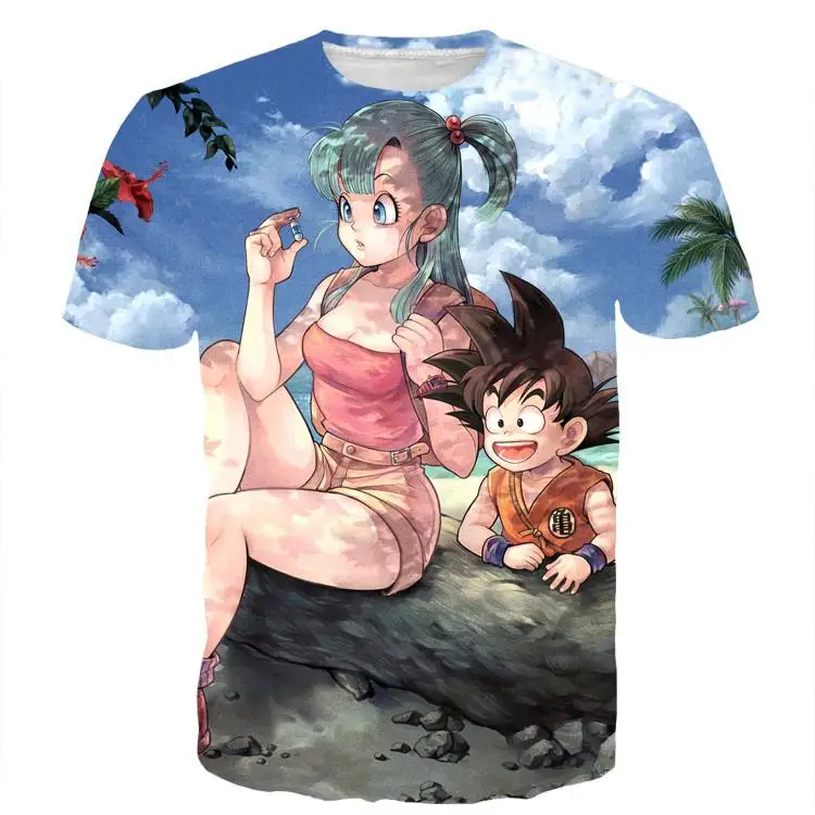 Облако стиль 3d футболки для мужчин Bulma топы с коротким рукавом детей Гоку