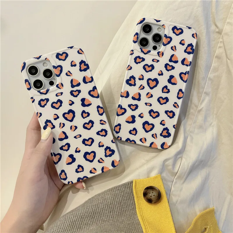 

Fashion Leopard Fake Case for IPhone 13 12 11 Pro Max X XR XS 7Plus 8Plus SE2020 Slim Rubber Soft Phone Cover Funda Coque