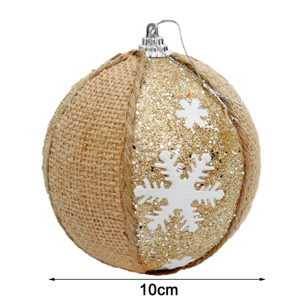 Искусственное украшение рождественской елки подвесные блестящие льняные снежки