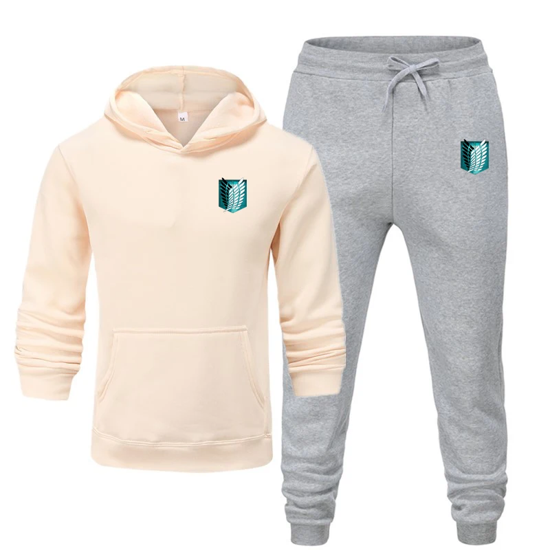 

2021New Logo men's fitness running s-3xl Pullover + jogging pants suit