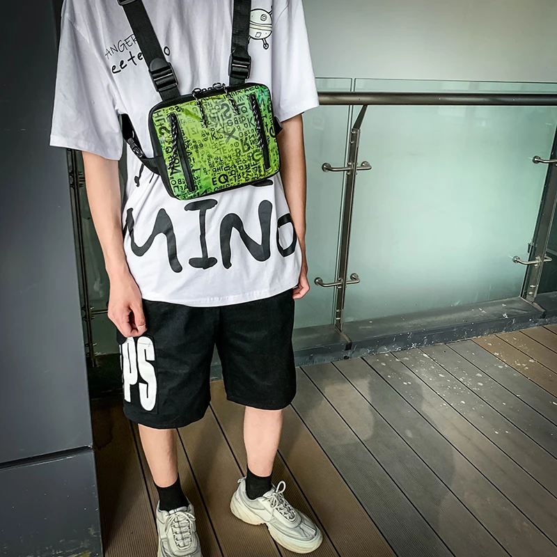 Нагрудная сумка для мужчин уличные тактические сумочки светоотражающие