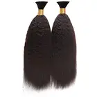 Кудрявые прямые человеческие волосы оптом для плетения монгольский Волосы Remy плетения Extesnions корасе итальянский яки, заплетённые волосы пряди