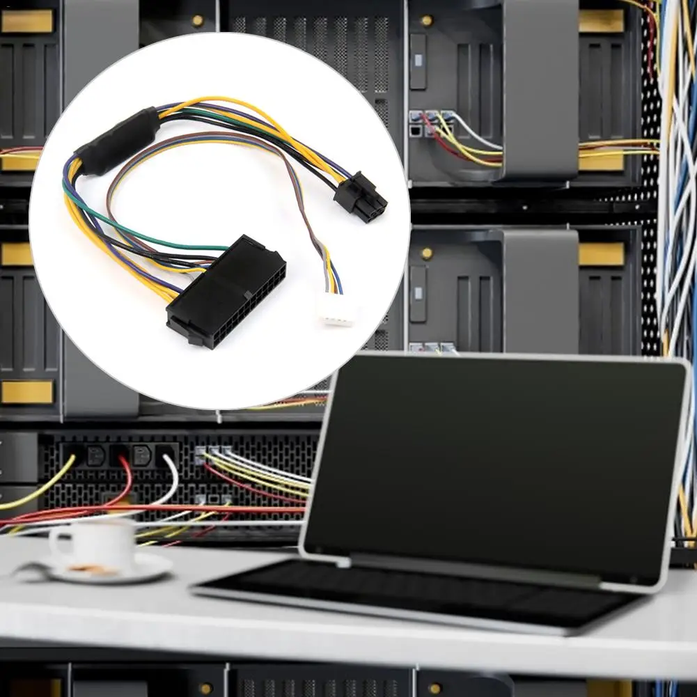 30CM ATX 24pin to Motherboard 2-ports 6pin Adapter Power Supply Cable Cord Conversion Line For HP Elite 8100 8200 8300 800G1 SFF |