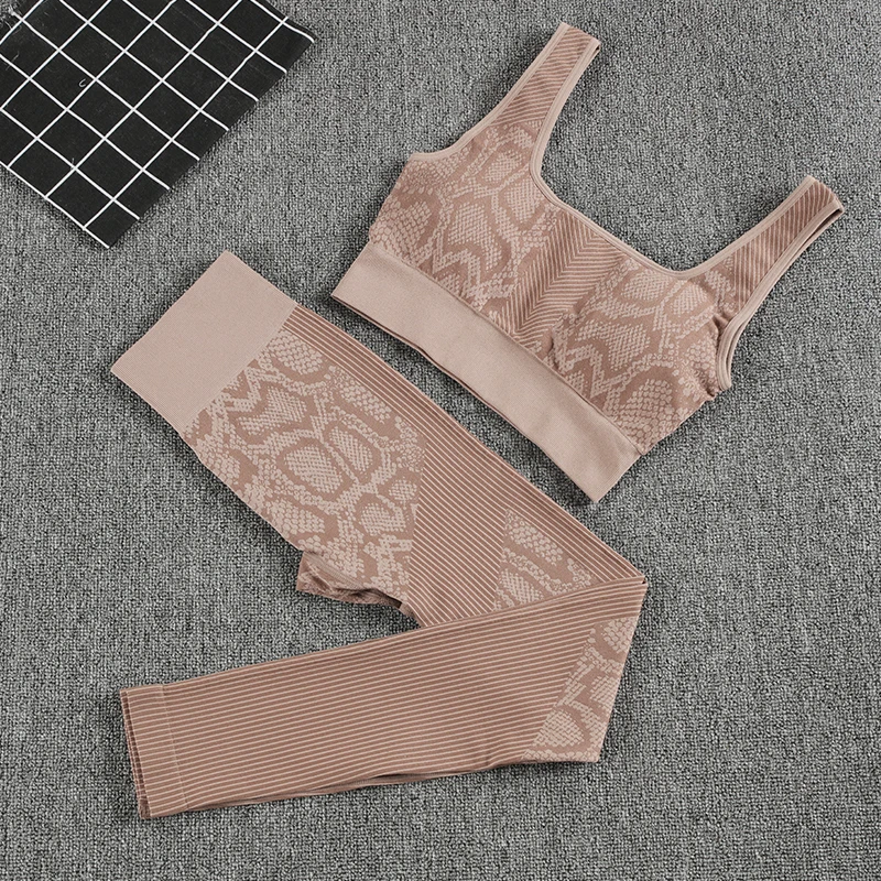 

CHRLEISURE женские спортивные костюмы с рисунком под змеиную кожу костюм сексуальный наряд леггинсы комплект летняя одежда комплект из 2 предме...