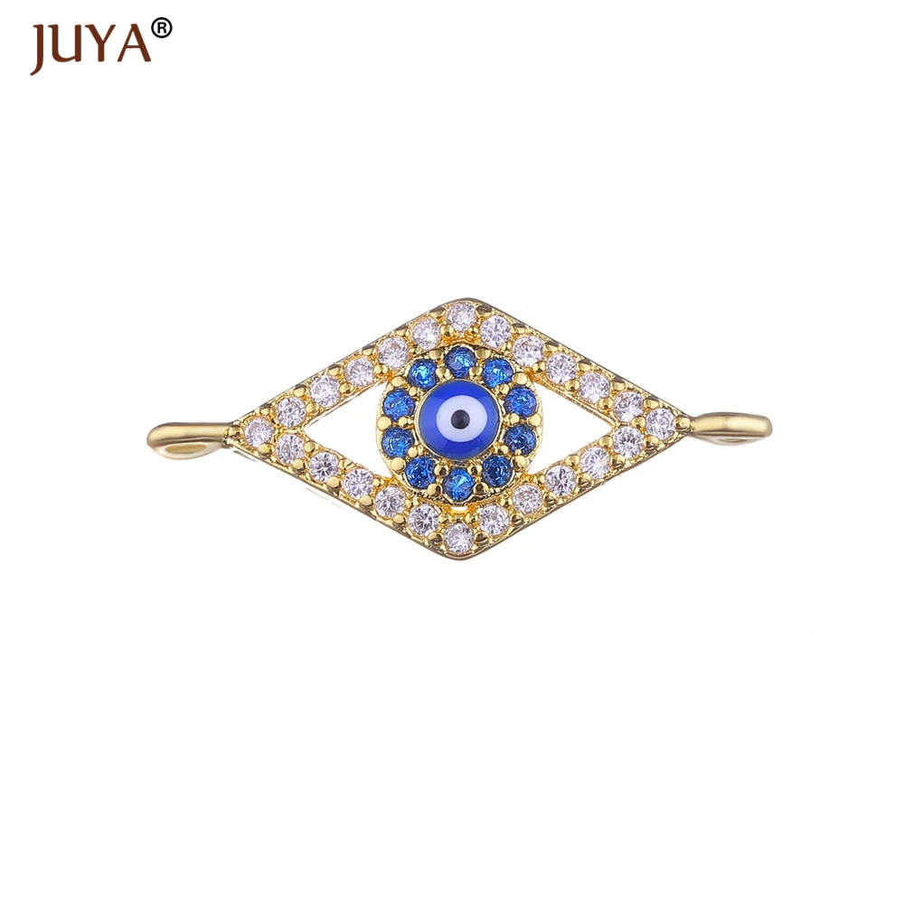 gold Juya модный материал для изготовления украшений 10 типов греческого глаза/Турецкий глаз/чармы «от дурного глаза» разъемы для ювелирных изделий DIY ремесло - Цвет: gold