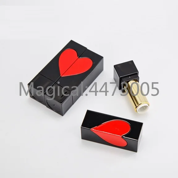 

5/10/30/50/80pcs/lot DIY Empty Red Heart Black Square Lipstick Tube Handmade Lip Balm Tubes Gloss Packing Containers bottle