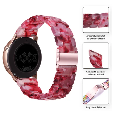new colors 20mm 22mm resin strap wrist band for samsung galaxy watch3 active2 42mm 46mm s3 huawei watch gt 2 amazfit gtr 47mm free global shipping