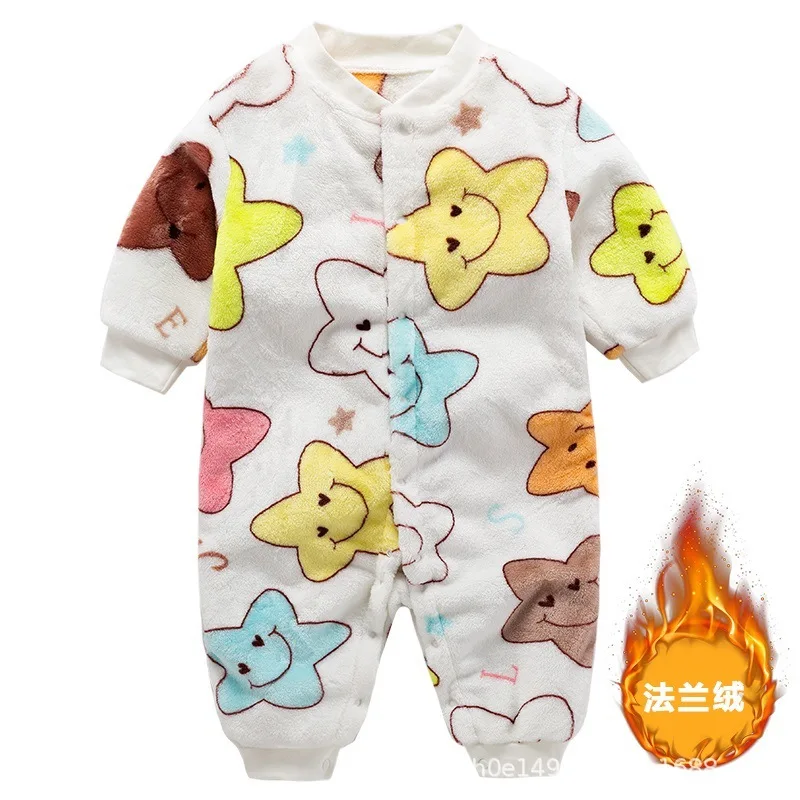 

winter Newborn Baby Clothes Flannel keeps warm Boys Girls Romper Long Sleeve Romper Kids Jumpsuit Playsuit Outfits