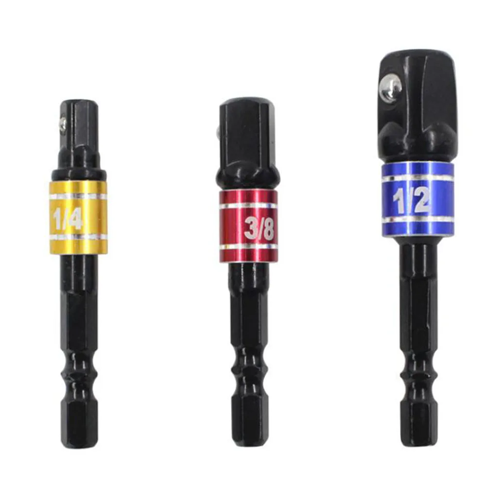 3 шт. переходники для дрели с шестигранным хвостовиком на 1/4 дюйма 3/8 1/2