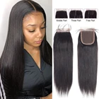 4x4 кружевная застежка бразильские кости прямые человеческие волосы застежка с детскими волосами прозрачные 4*4*1 T кружевная застежка естественного цвета