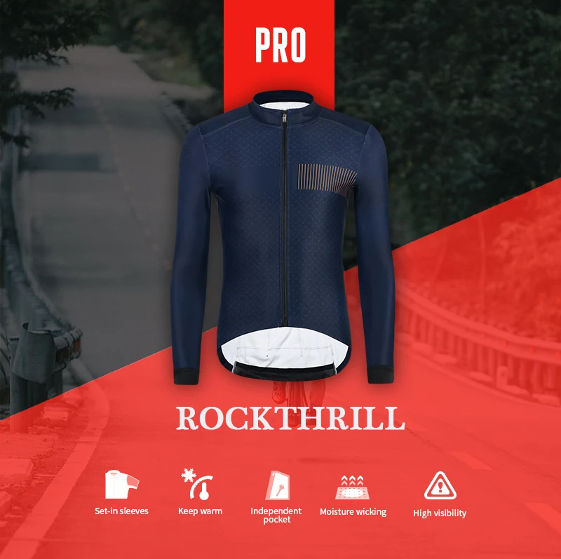 Мужская теплая флисовая кофта для велоспорта с длинным рукавом в стиле ретро Pro DH