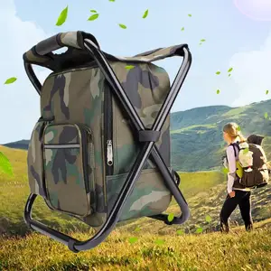 Folding Camping Fishing Chair Stool Portable Backpack Cooler Insulated Picnic Bag Hiking Seat Table Rucksack Pesca Iscas Tackle