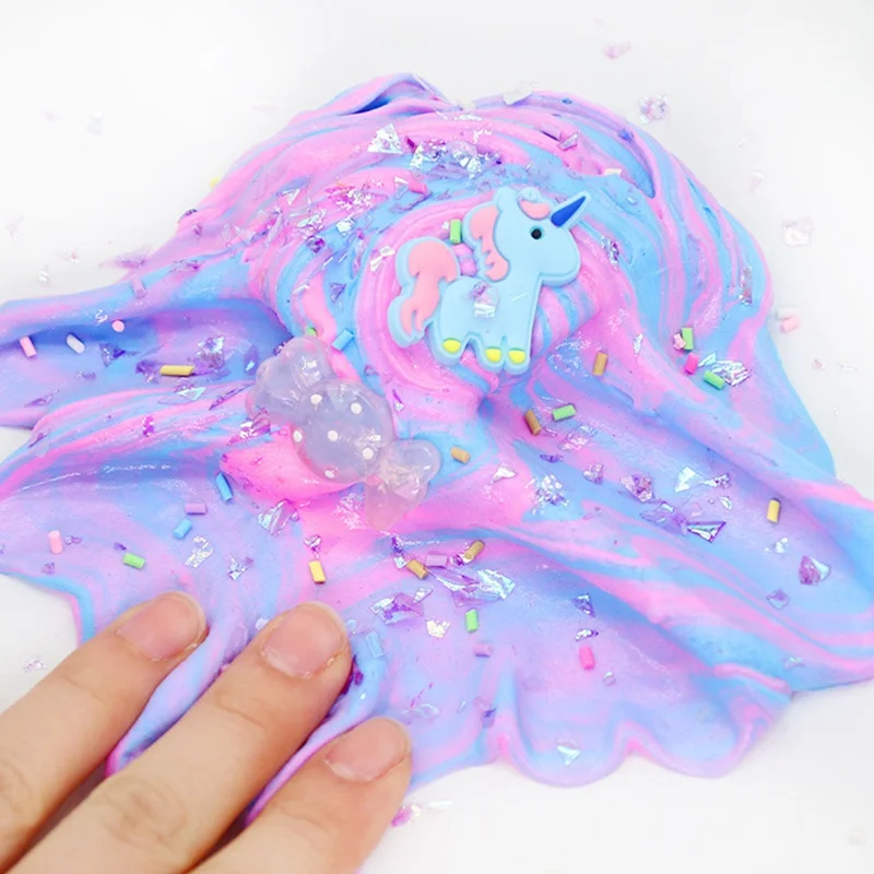 

Fluffy Clay Snow Mud 60/100ML Cute Unicorn Cloud Ice Cream Antistress Cotton Mud Matching Candy Accessories Toy For Children