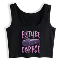 crop top women future corpse funny coffin pastel emo goth aesthetic y2k harajuku gothic tank top female clothes