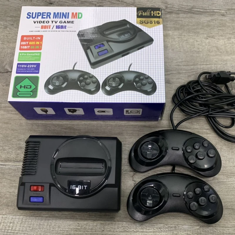 Новая игровая консоль для SUPER MINI MD Sega Mega Drive 16 BIT 86 Games 8 605 различных встроенных игр