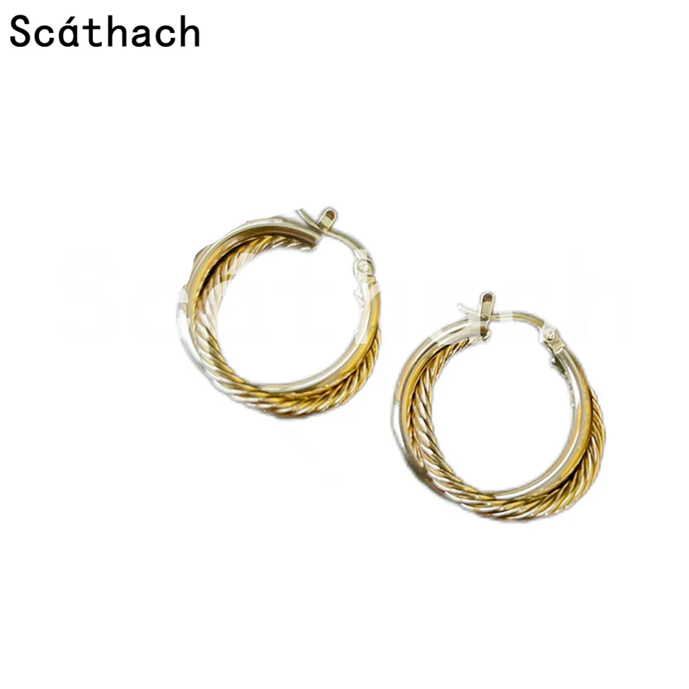 

2022 Top Selling Brand Luxury Jewelry High Fashion Collision Genuine Three-dimensional glossy twist Earrings For Women Gift