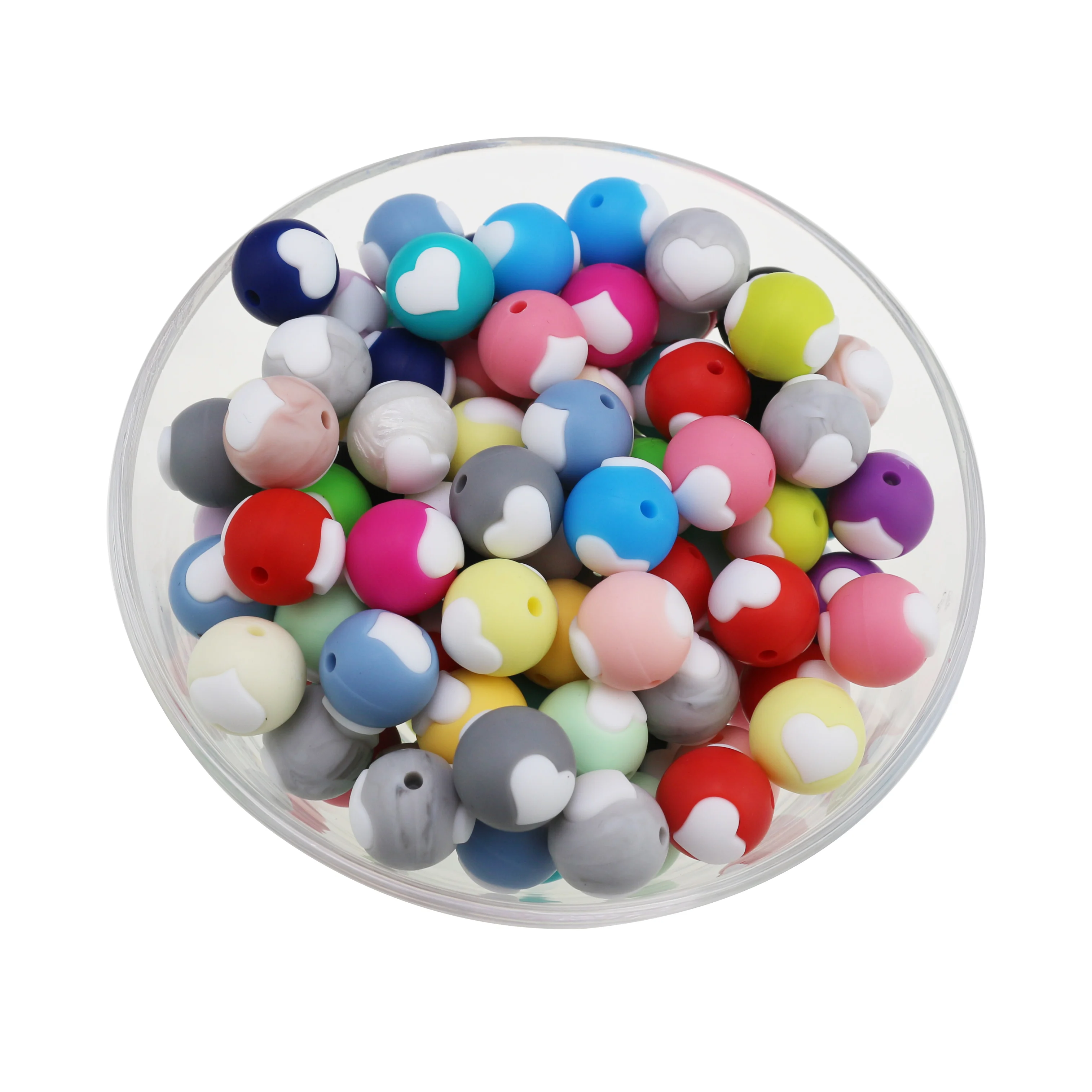 Новое поступление BPA бесплатные Силиконовые бусы круглые силиконовые сердечки.