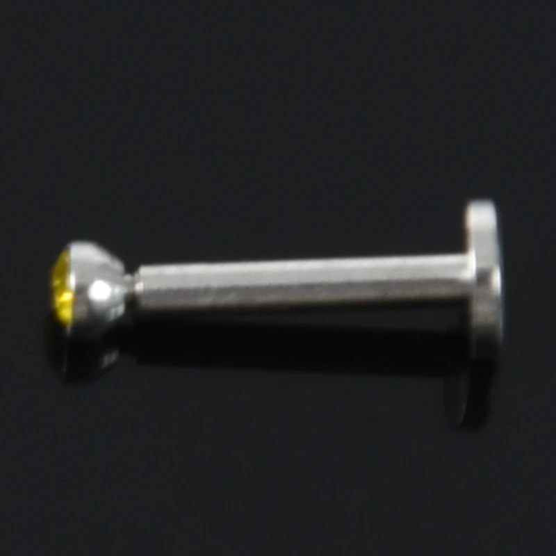 

16 316L Steel 1.2mm Multicolor Crystal Labret Lip Bars Rings Body Piercing