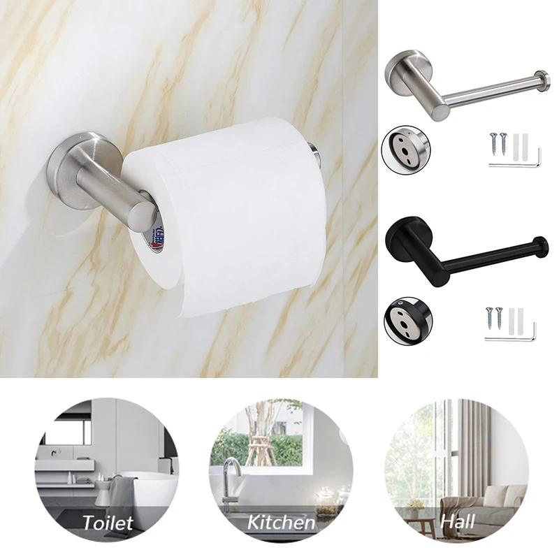 

Stainless Steel Paper Towel Holder Kitchen Roll Paper Holder Free Toilet Paper Holder Bathroom Storage Rack Paper Towel Holder