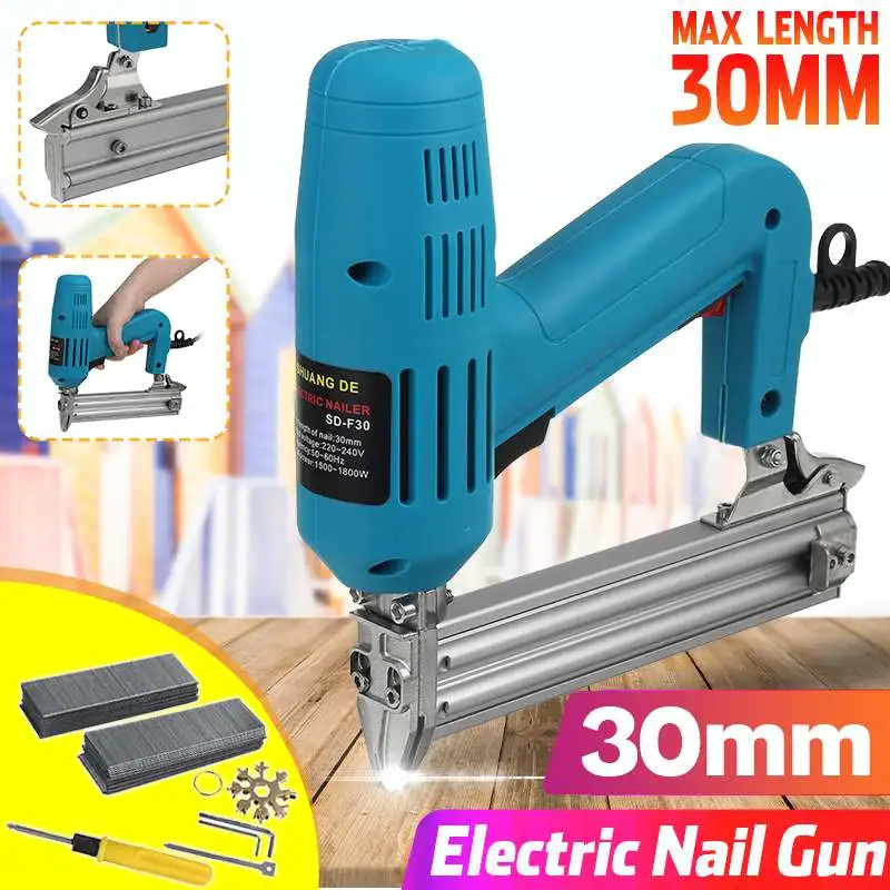 

Electric Nail Gun Double-use Nail Stapler F30 Straight Nail Gun Woodworking Tools