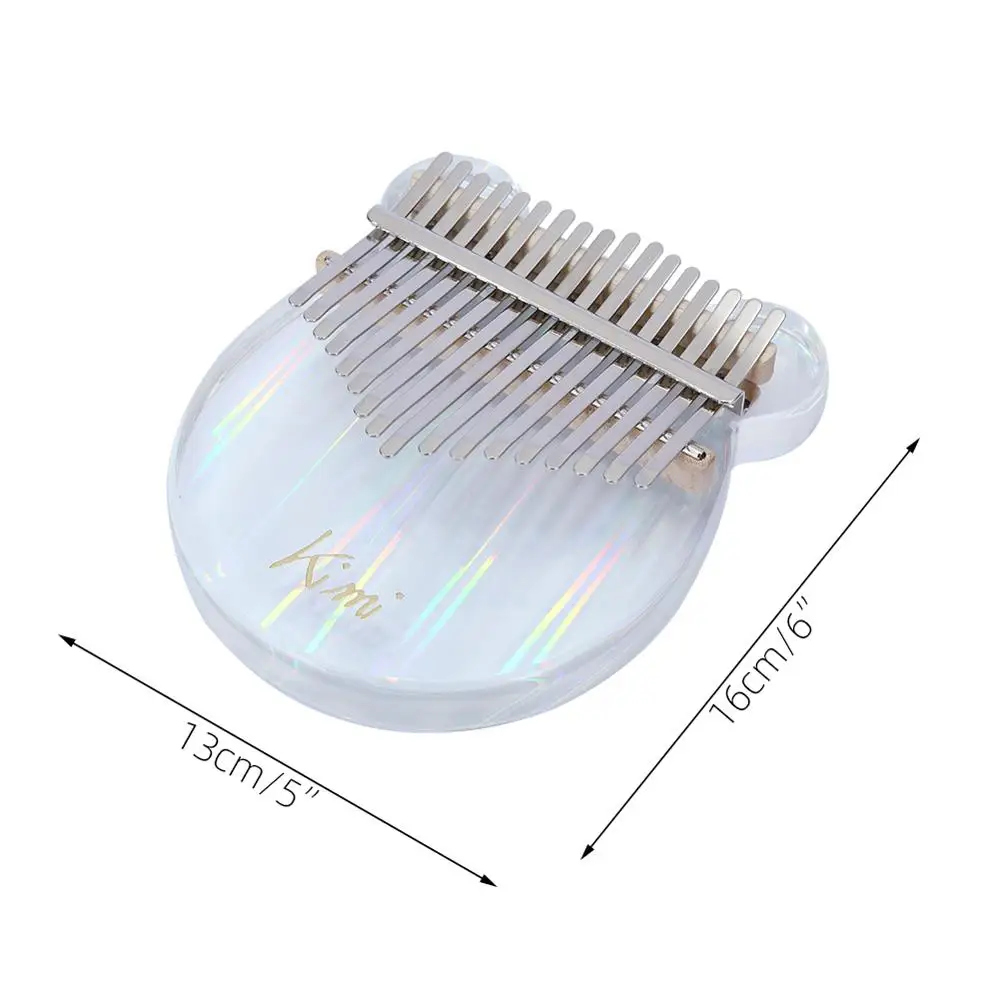 

Kalimba Acrylic 17 Key Transparent Thumb Piano Mbira Sanza with Tuner Hammer Gig Kalimba Case Manual Christmas Gift 2020 New
