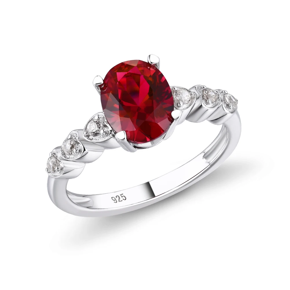 

GZ ZONGFA Latest Fashion Women's Engagement Anniversary red gem 925 Sterling Silver women rings