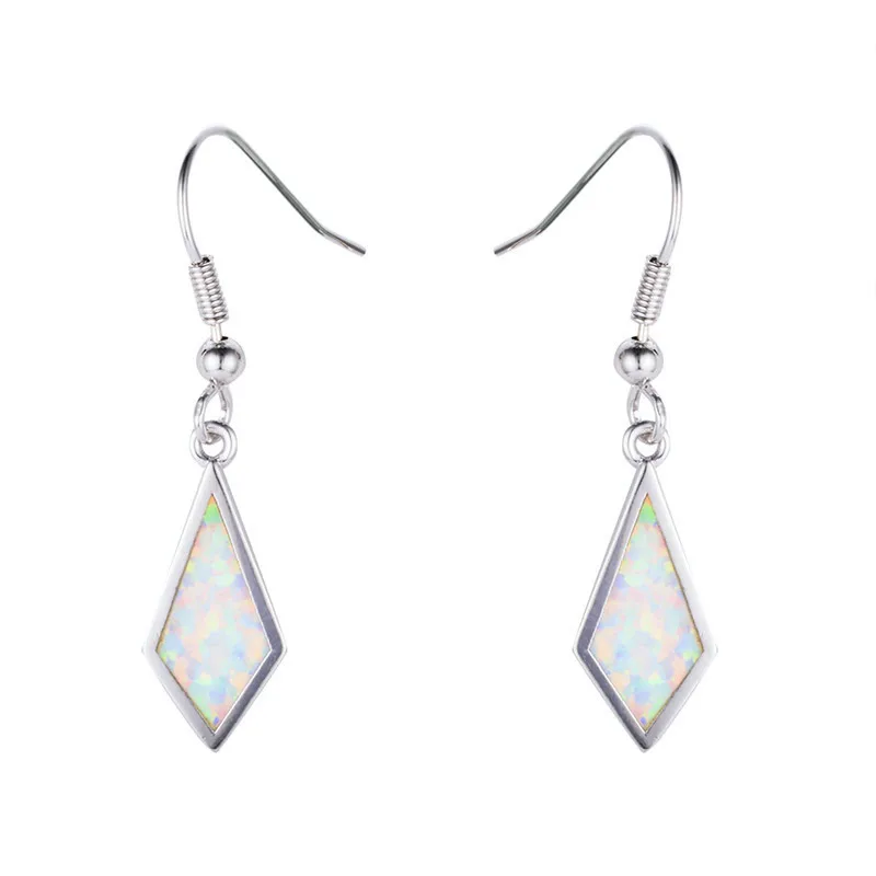 Милые женские большие геометрические Висячие серьги Бохо синие белые огненные