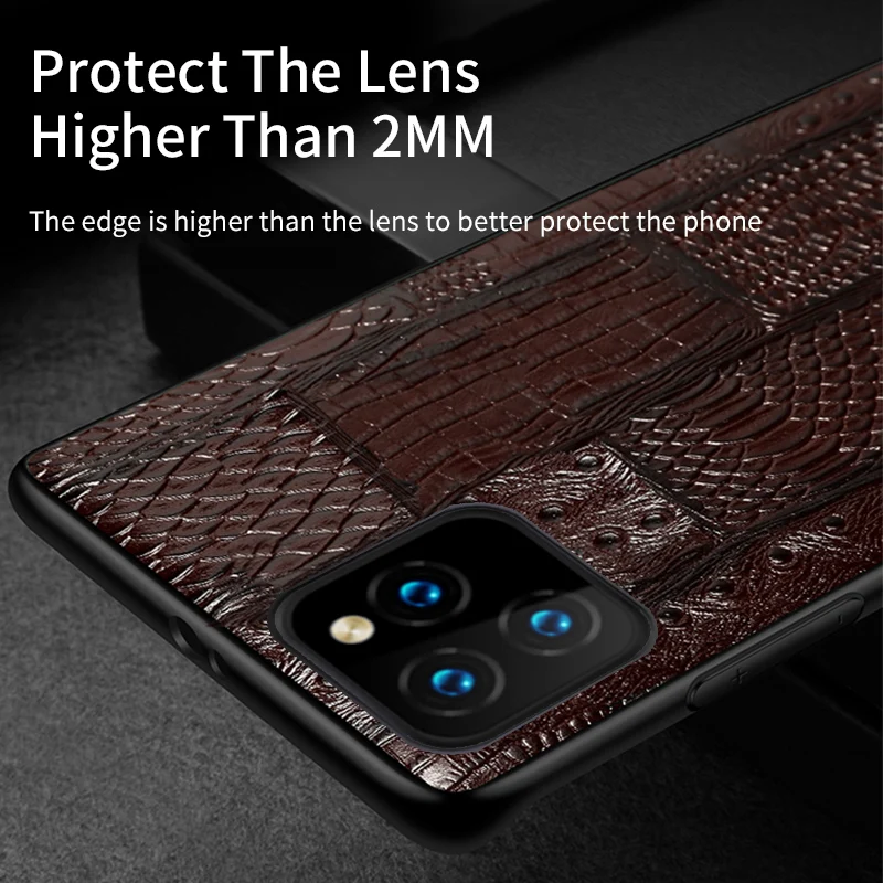 Ретро сращивания чехол для телефона из натуральной кожи iPhone 12 Pro Max мин 11 X XS XR 8 Plus 6