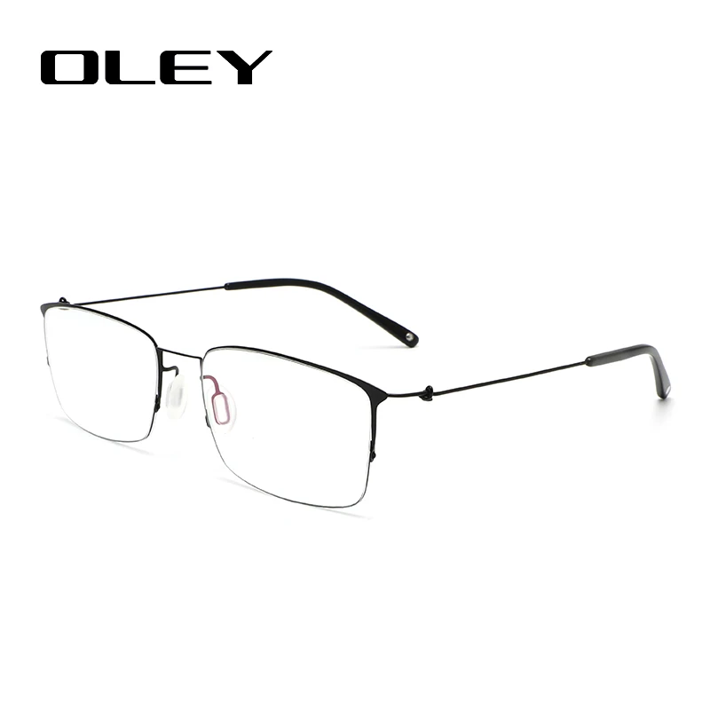 Классические Сверхлегкие титановые очки OLEY модные Безвинтовые оптические для