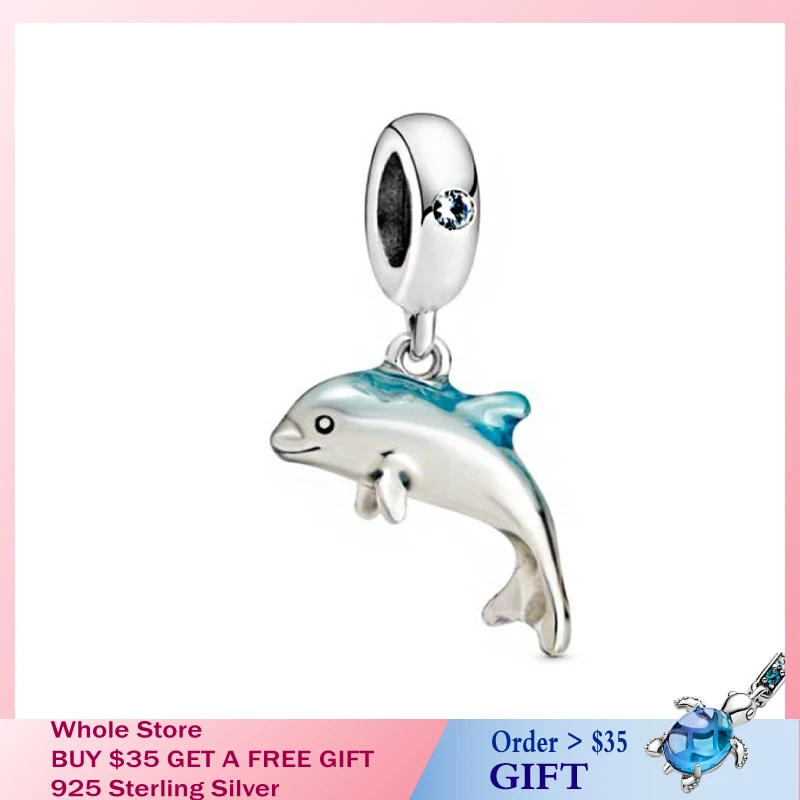 Подвеска-дельфин из серебра 2020 пробы для браслетов Pandora | Украшения и аксессуары