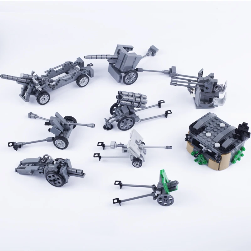 Конструктор MOC WW2 Военная немецкая артиллерия фигурки солдат аксессуары пушка