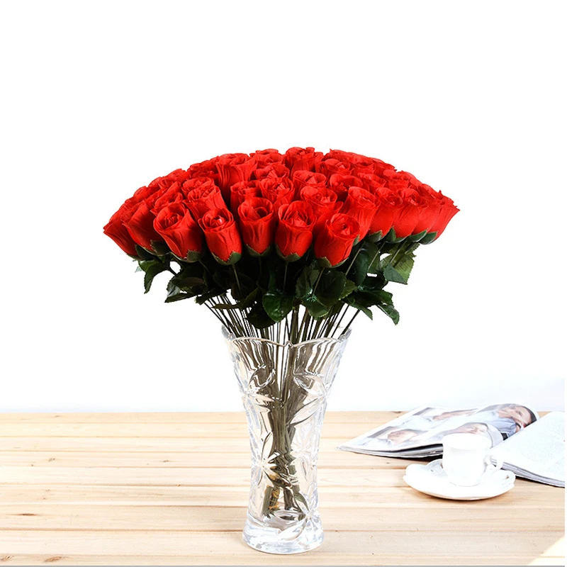 

10PCS Silk Roses Artificial Flowers Bouquet Home Hotel Table Decoration Fake Flower Wedding Bride Holding Floral Bouquet