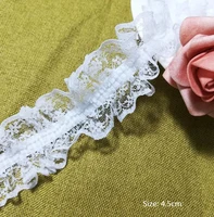 1m elastic lace material white guipure elastic lace ribbon 4 5cm trim sewing silver laces lace fabric for dresses crafts p012
