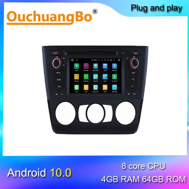Ouchuangbo android 10 Автомобильный мультимедийный Стерео gps навигатор радио для E81 E82 E88