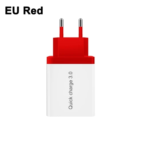 OREY 24 Вт Быстрая зарядка 3,0 быстрое зарядное устройство для samsung S10 3 порта USB зарядное устройство для huawei mate 20 QC 3,0 зарядное устройство адаптер - Тип штекера: EU Red