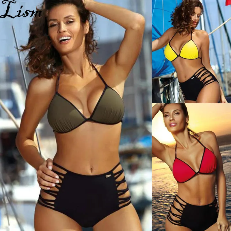 Микро бикини сексуальные стринги раздельный купальник бандо Бикини Набор пуш ап