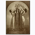 Картина на холсте с изображением трех ведьм в стиле ретро, настенное художественное изображение Anqitue, женские танцующие ведьмы, языческая волшебница, жрица, ведьма, ведьма