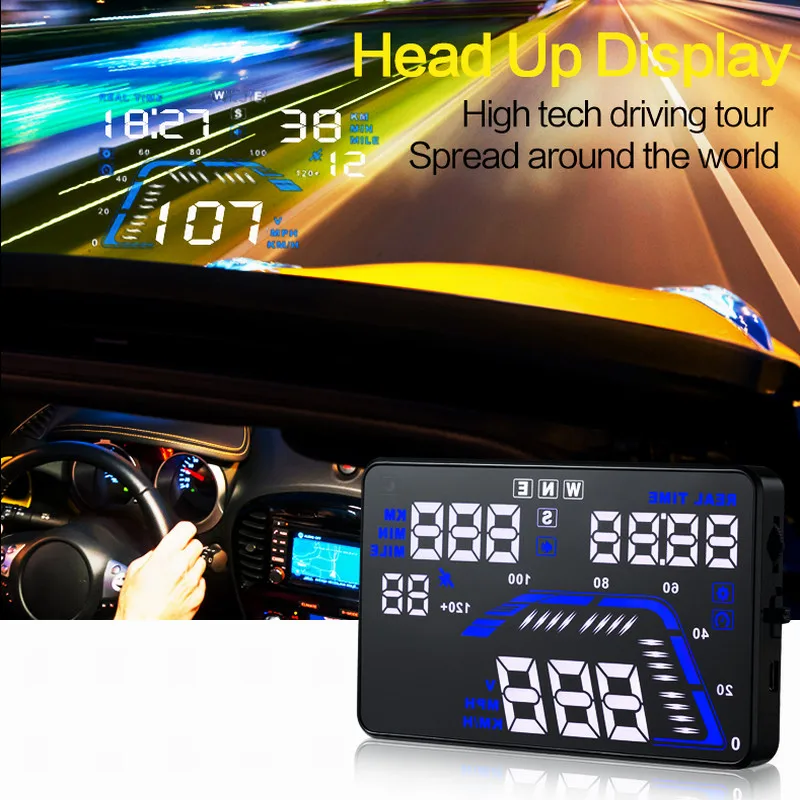 2019 Универсальный 5 &quotмногоцветный автомобильный проектор на лобовое стекло GPS