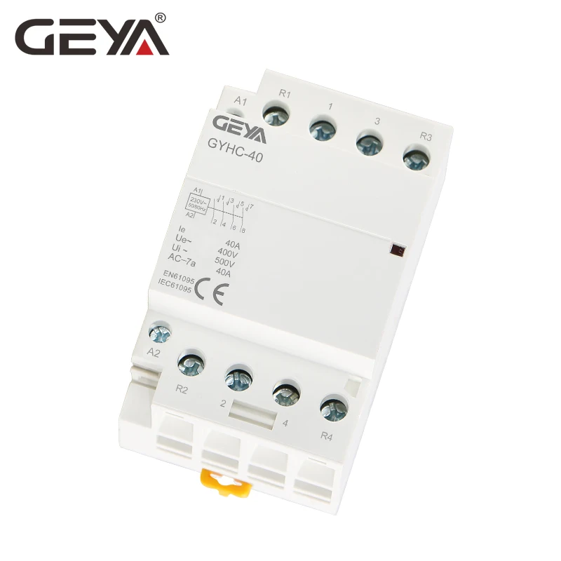 Free Shipping GEYA 4P 40A 4NO or 2NC2NO 220V/230V 50/60HZ Din Rail Household AC Modular Contactor | Обустройство дома