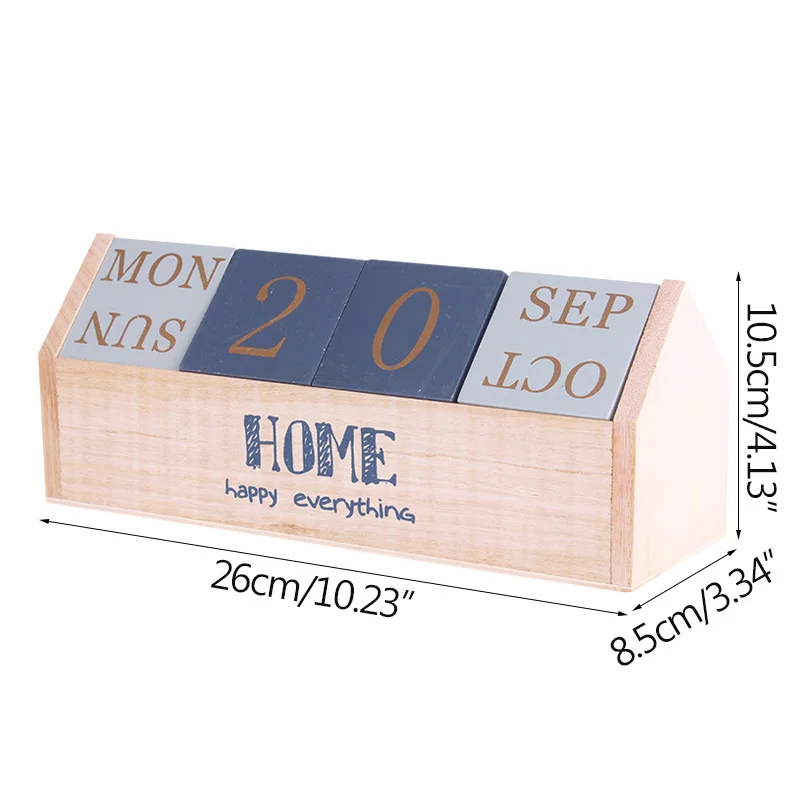 

Creative Wood Calendar Ornament Decoration Wood Modern Art Figurine Ornament Home Decoration Accessories Desktop Decor