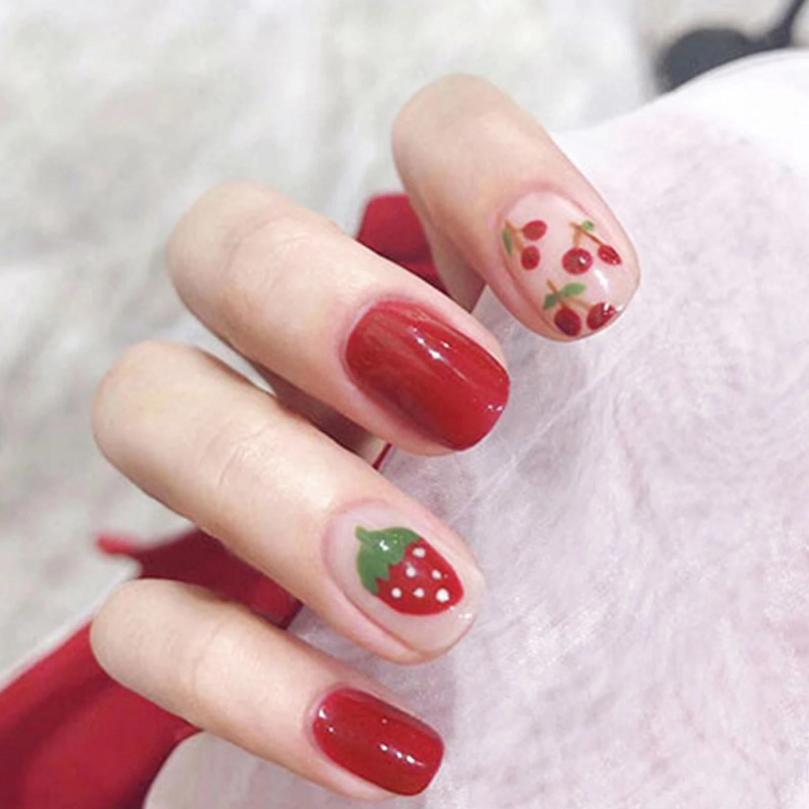 24 шт/лист Блестящий градиент вышит Цвет наклейки для ногтей полное покрытие лак