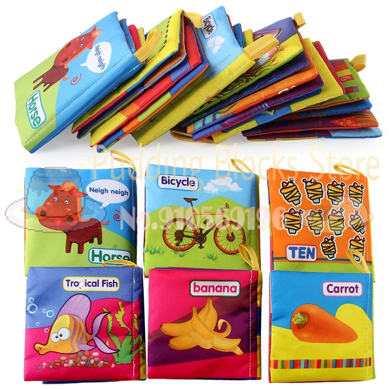 6 шт./лот мягкие тканевые книги детские игрушки животные морской мир