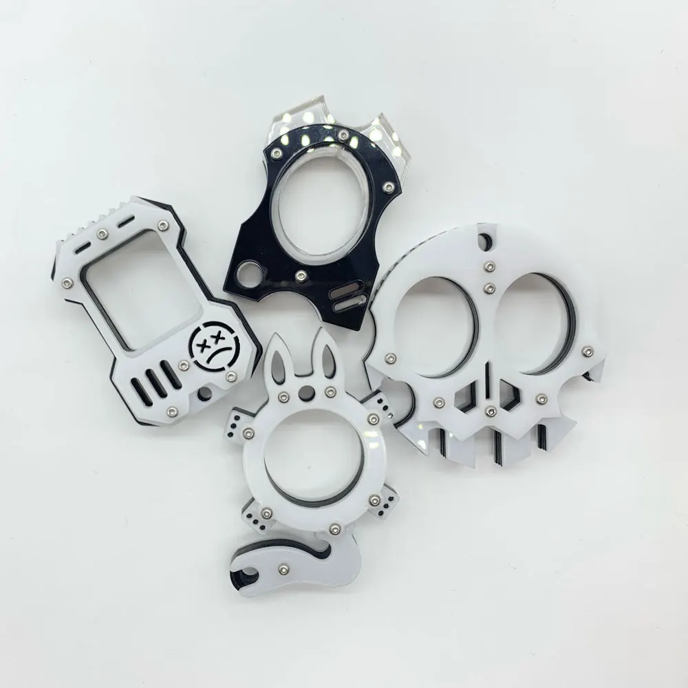 

EDC Keychain Knife pendant Carbon Fiber Finger Tool Self-defense Fist Gloves Vehicle Carry Outdoor Personal Safety Supplies