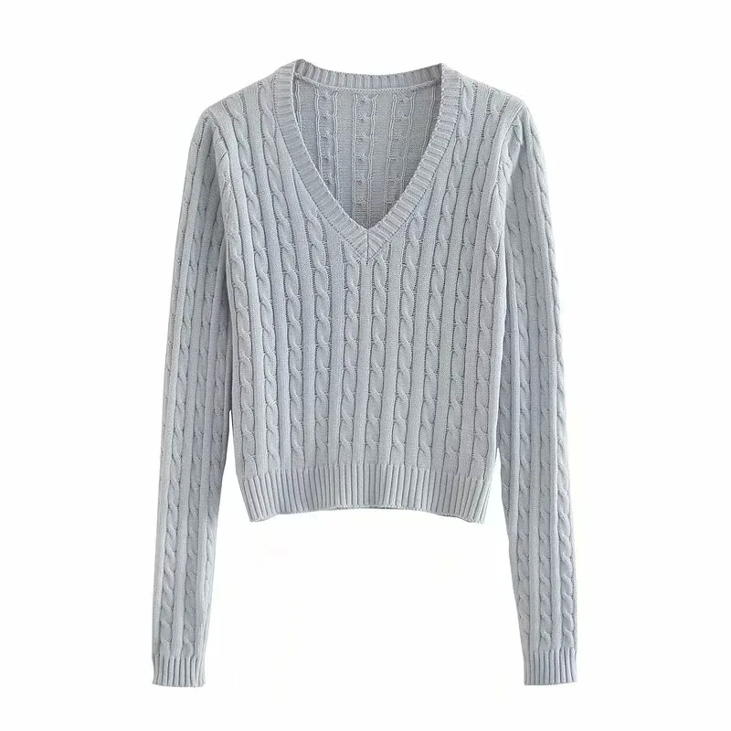 Wixra женские Стильные Свитера новый модный стиль v-образный вырез однотонные