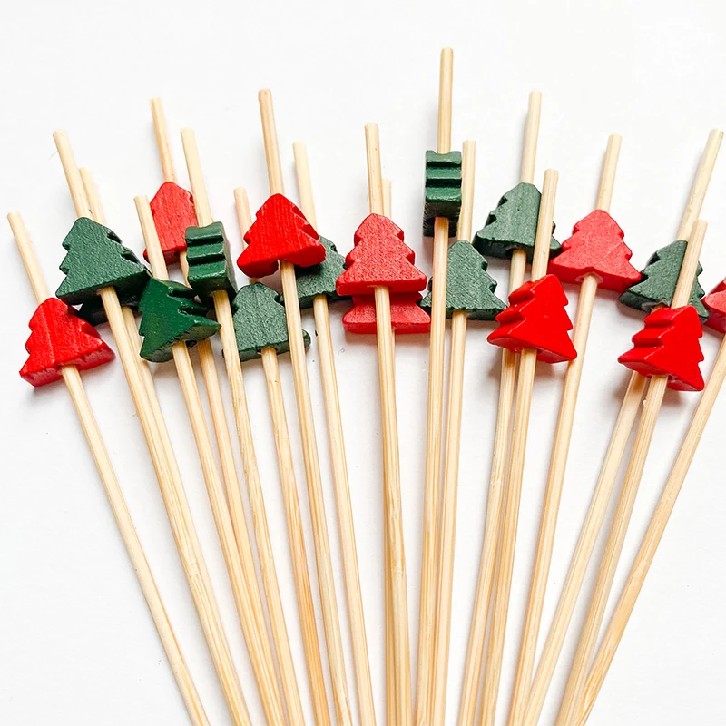 100 шт. рождественские палочки для фруктов десерт салатная вилка маффинов
