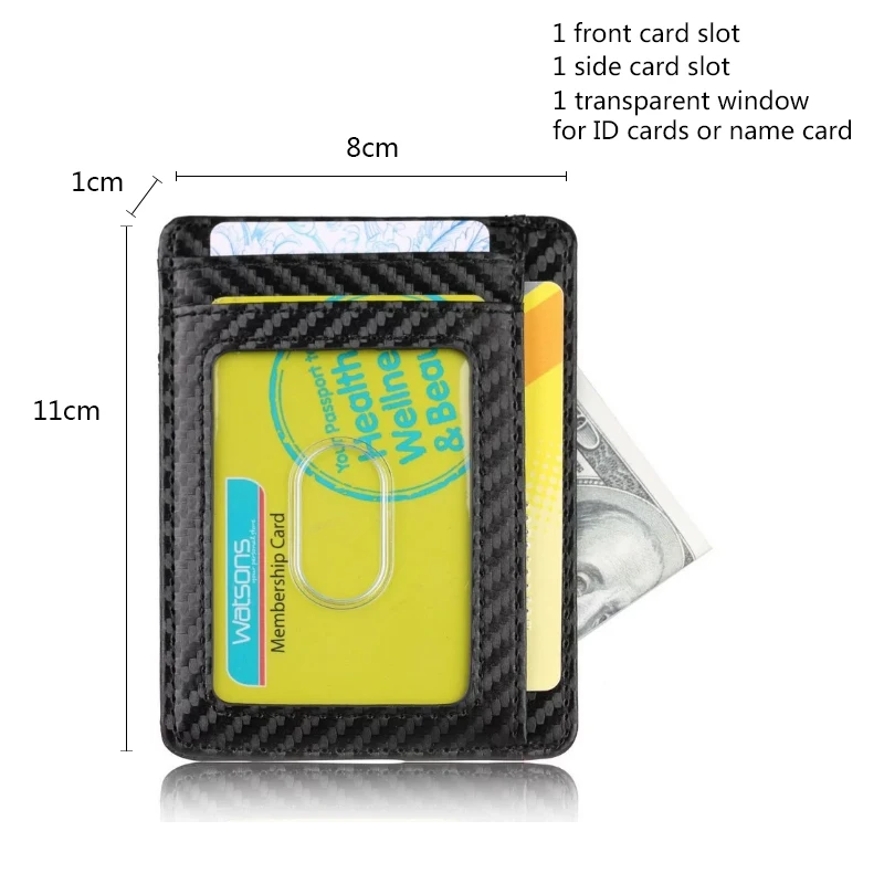 RFID блокирующий тонкий мини кошелек держатель для кредитных карт чехол денег